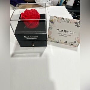 Red Faux Rose in Black Gift Box